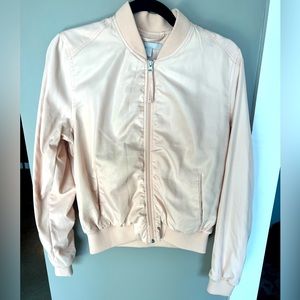 Zella light pink satin bomber jacket